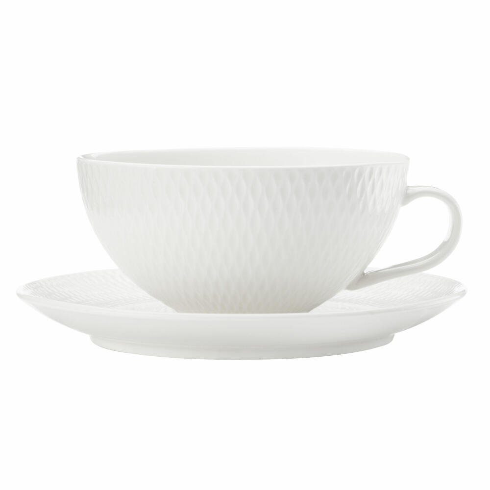 Maxwell & Williams Tasse Diamonds Round mit Untertasse 250 ml, Porzellan