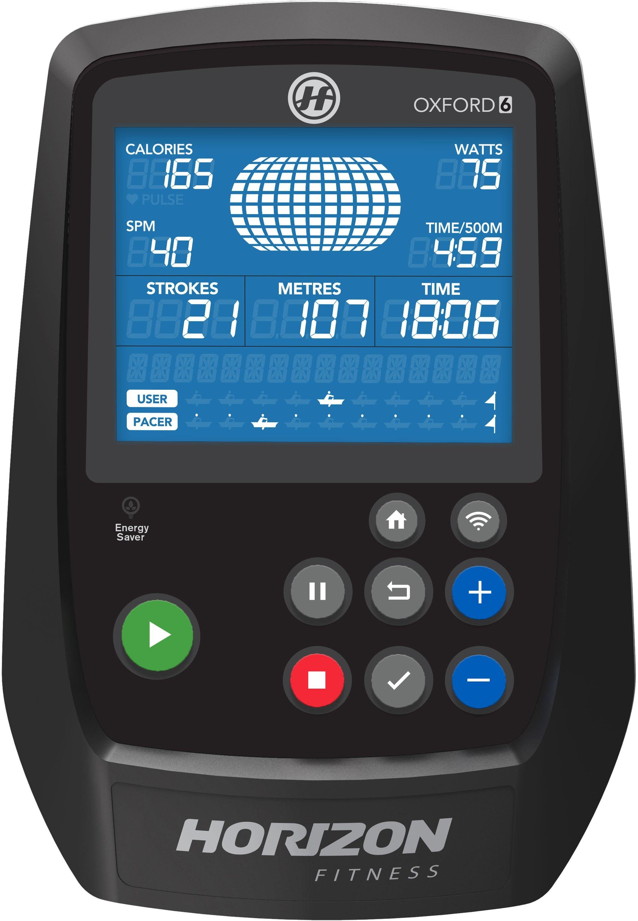 Horizon Fitness Rudergerät Oxford 6 (160 kg max. Benutzergewicht, Sport), Rudermaschine, Wirbelstrom-/Induktionsbremse, klappbar