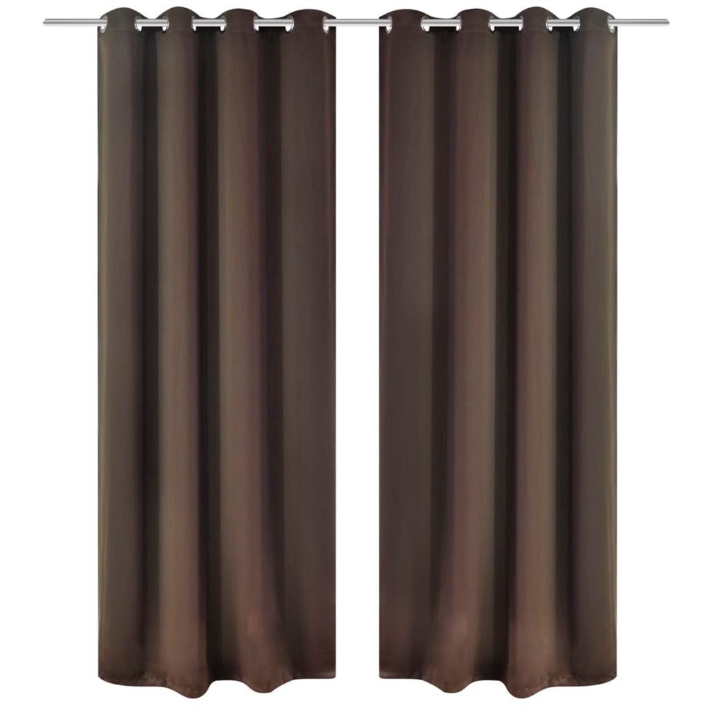 245 Braun Vorhang mit blackout, Verdunkelungs-Vorhänge St) Metallringen (2 x 135 cm furnicato,
