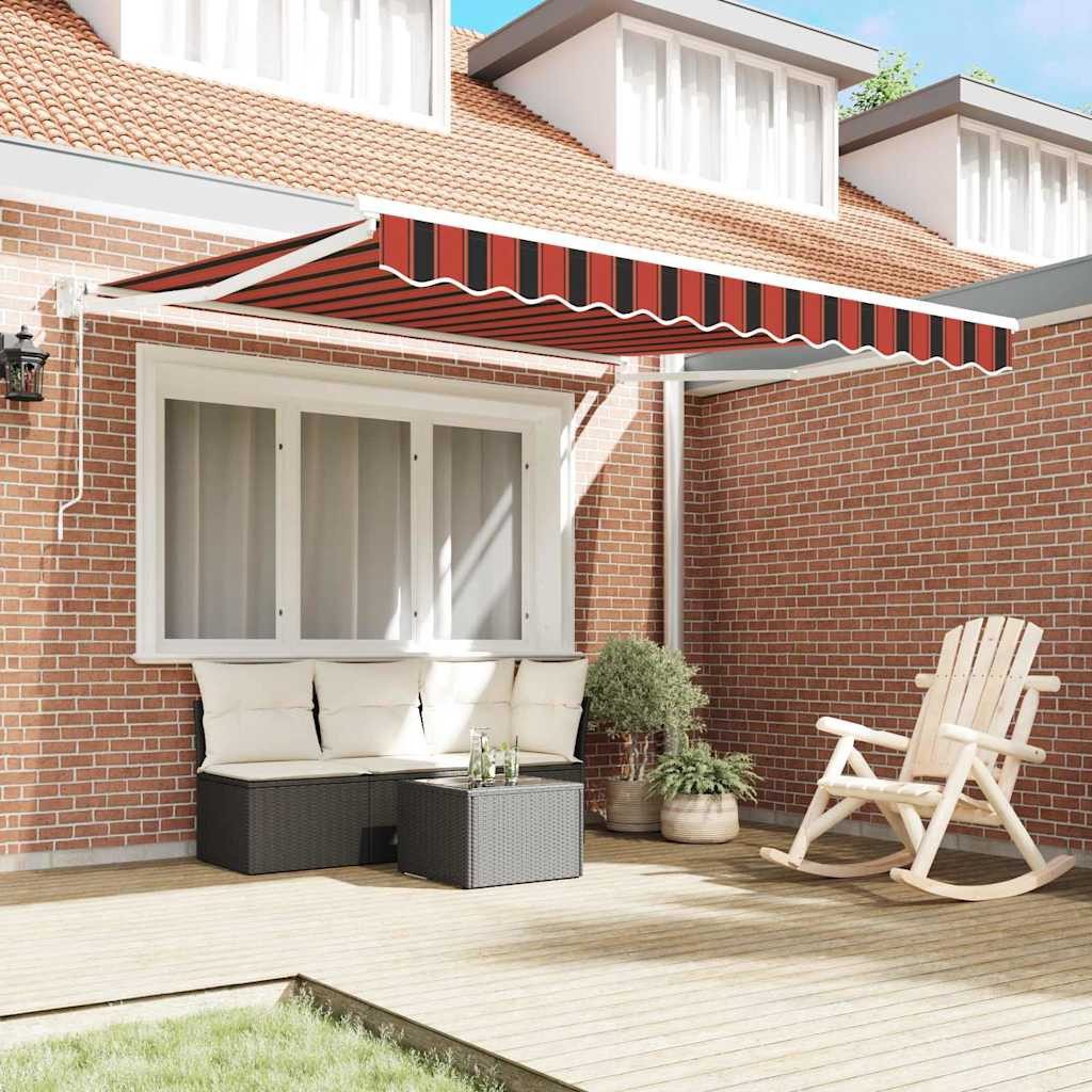 vidaXL Markise Ausziehbare Markise Orange und Braun 350 x 250 x 165 cm (1-St)