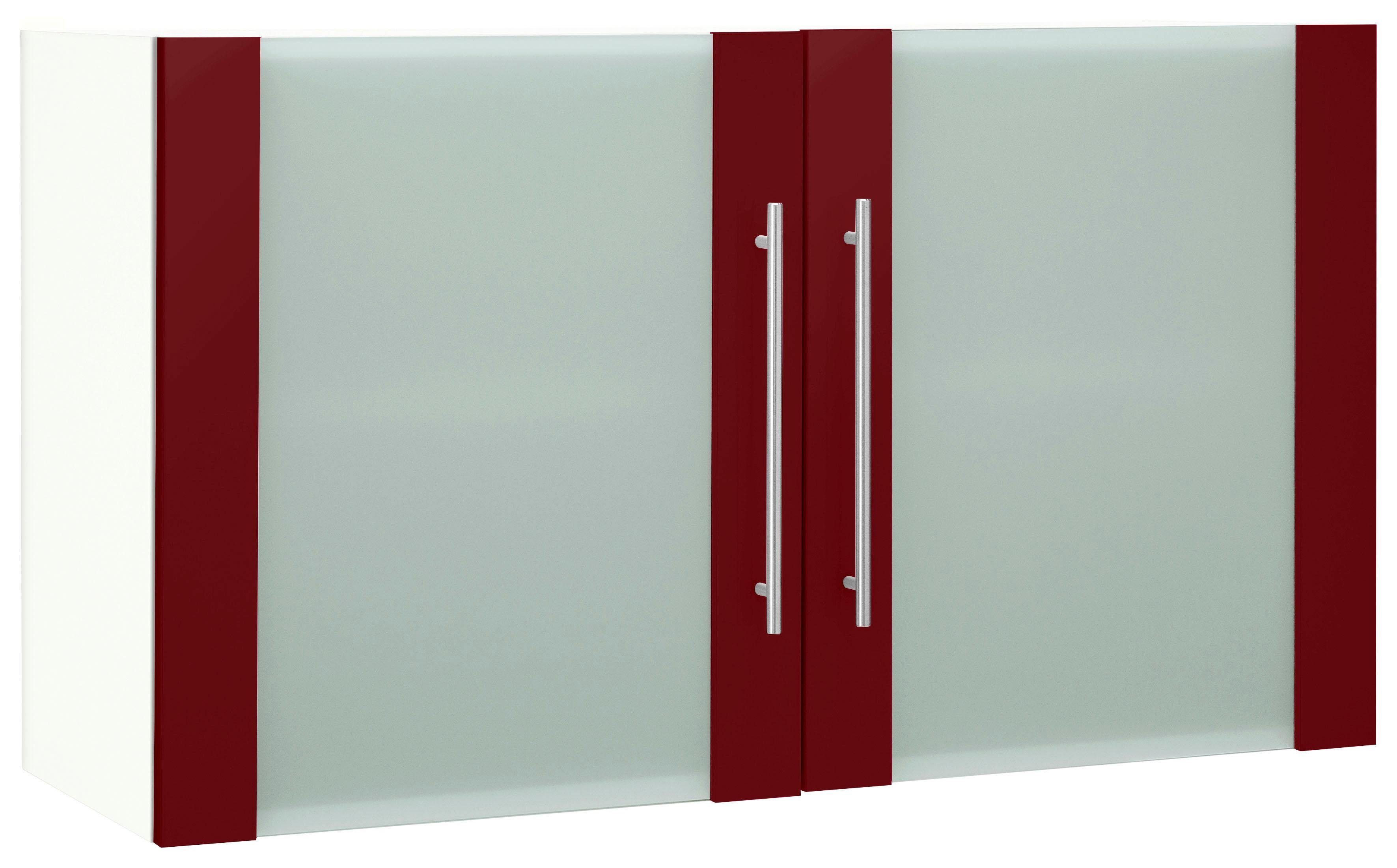 Flexi2 cm wiho rot Glashängeschrank 100 Breite Glanz/weiß Küchen