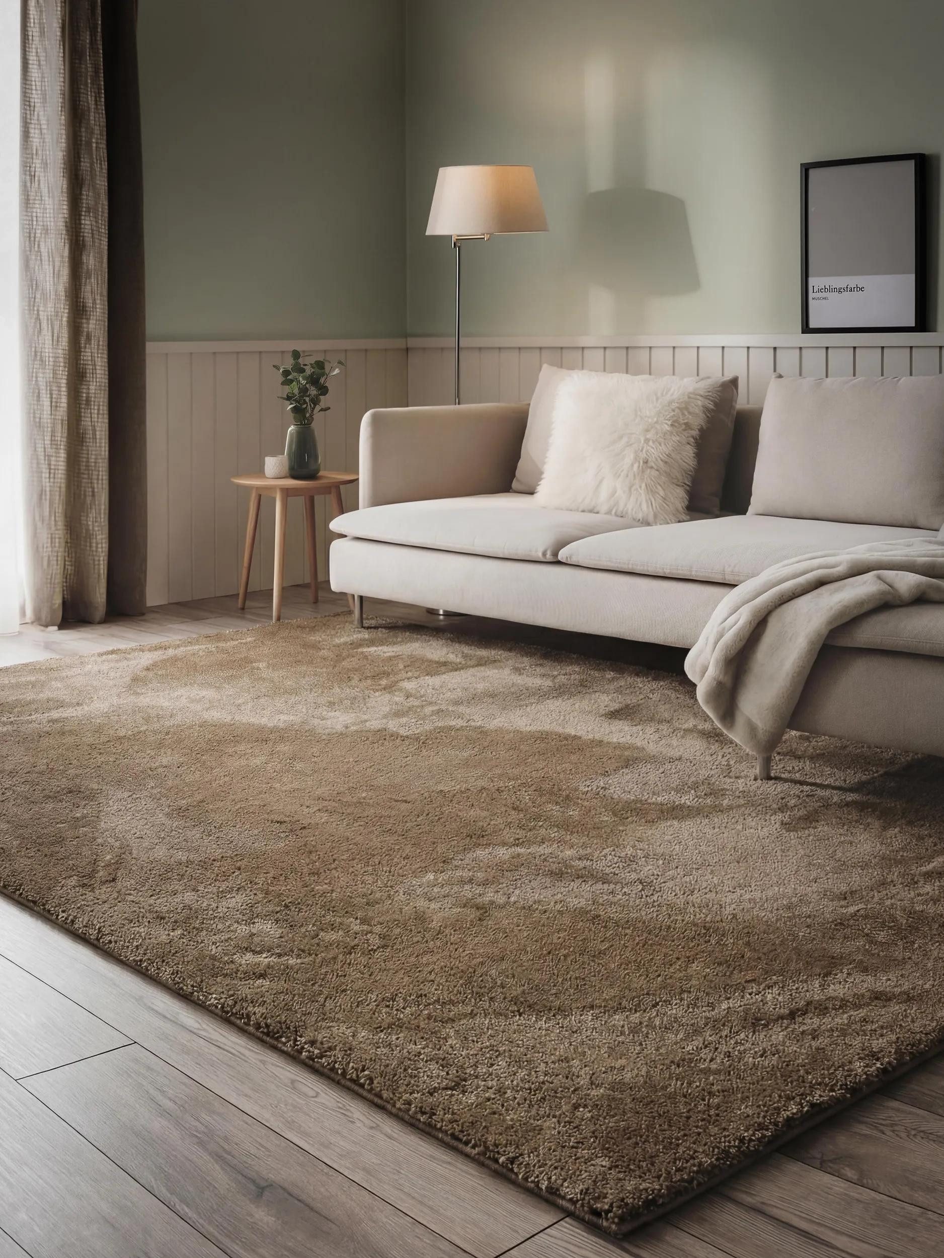 benuta Hochflor-Teppich Soda, rechteckig, Höhe: 21 mm, Teppich Wohnzimmer, Schlafzimmer, Esszimmer, Flur, Kunstfaser, Cozy