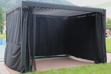 Weide Pavillonseitenteil Weide Vorhang und Moskitonetzkombination schwarz für 3x4M Pavillon