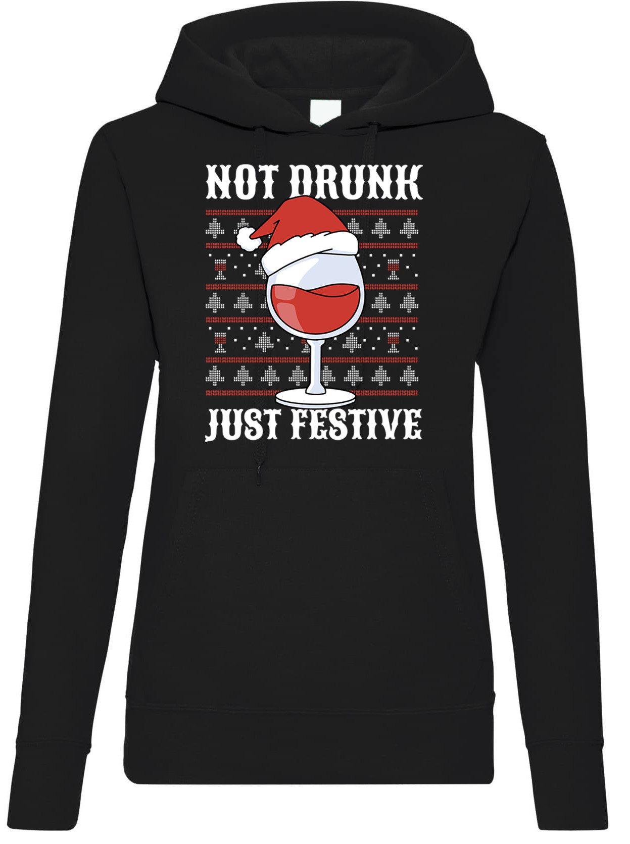 Youth Designz Kapuzenpullover Not Drunk Just Festive Weihnachten Damen Hoodie Pullover mit modischem Frontprint