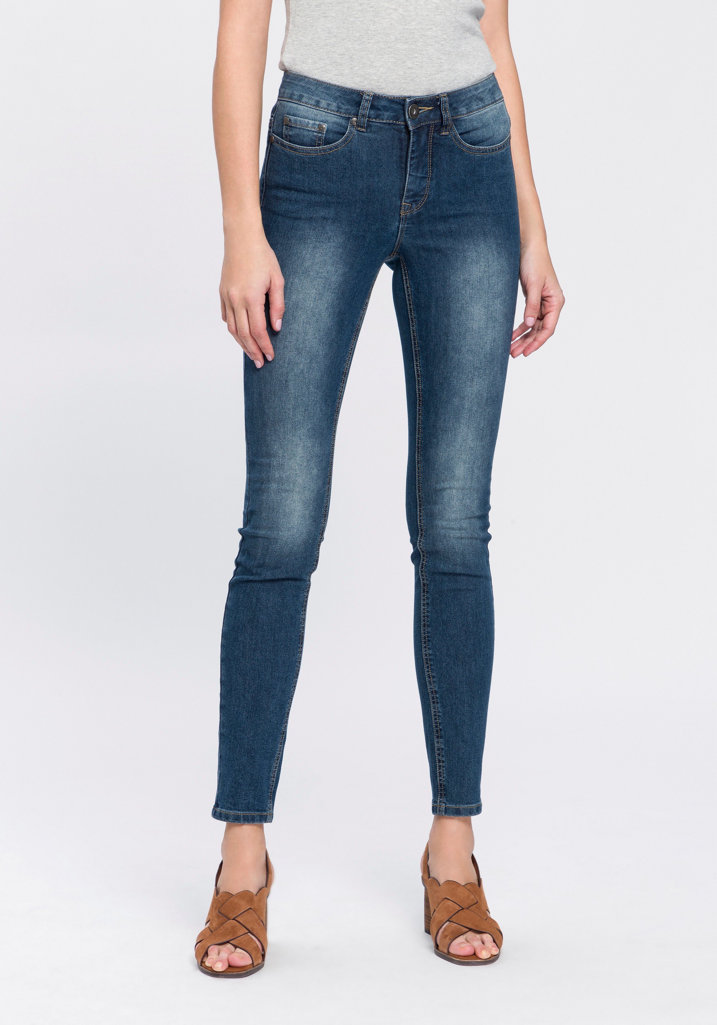Arizona Skinny-fit-Jeans Shaping High Waist dark-blue-used