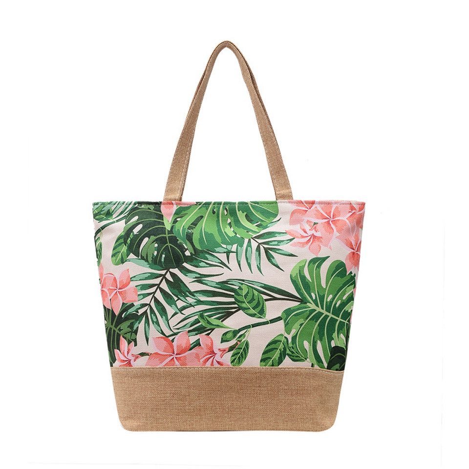 Strandtasche Damentasche für den Strand, große Reißverschluss-Strandtasche