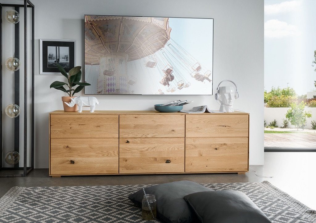 Main Möbel Sideboard hängend oder stehend 172cm 'Prag' Wildeiche geölt günstig online kaufen