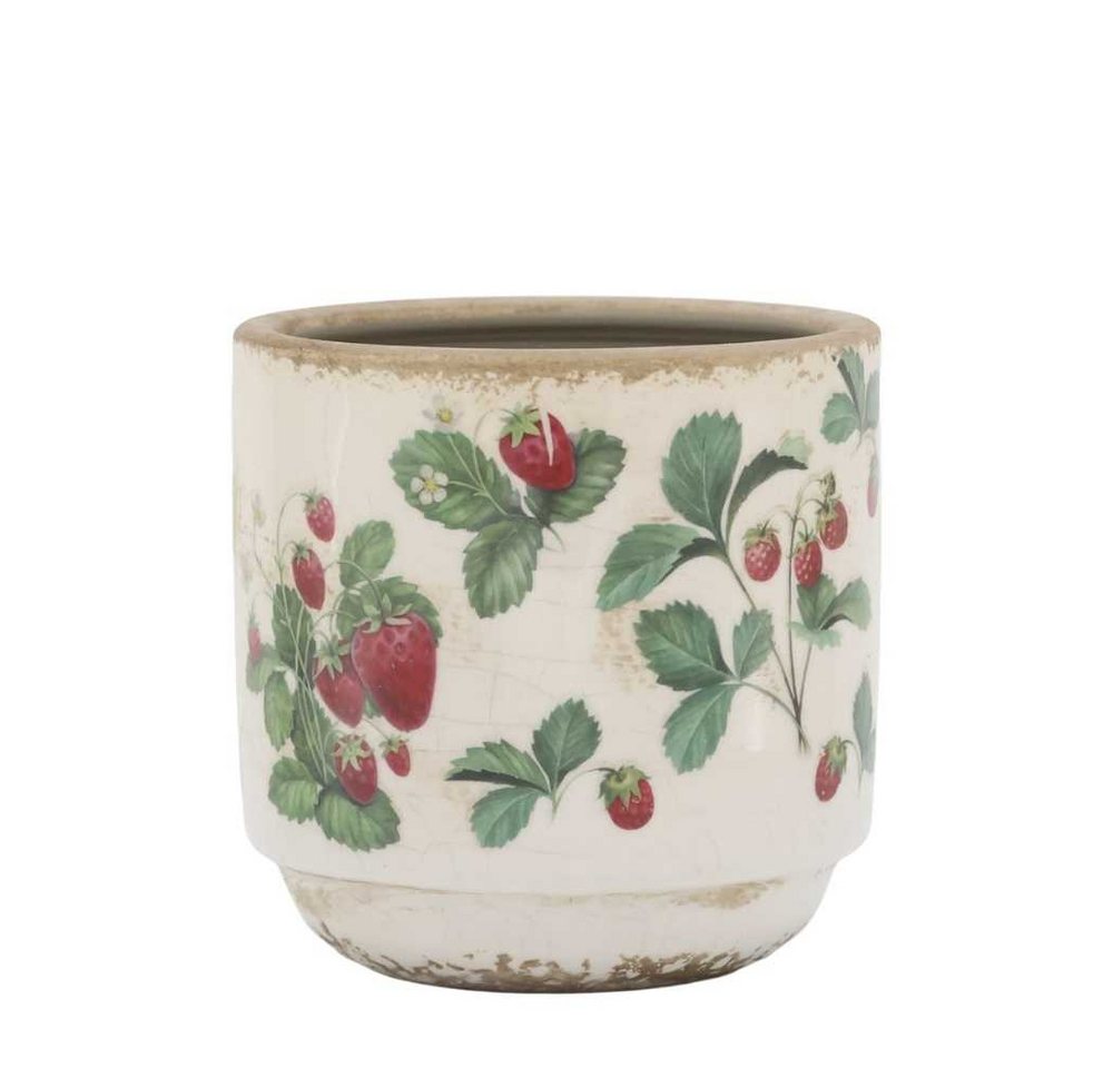 Chic Antique Blumentopf Chic Antique Blumentopf FRAISES Übertopf mit Erdbeeren 10x10 cm