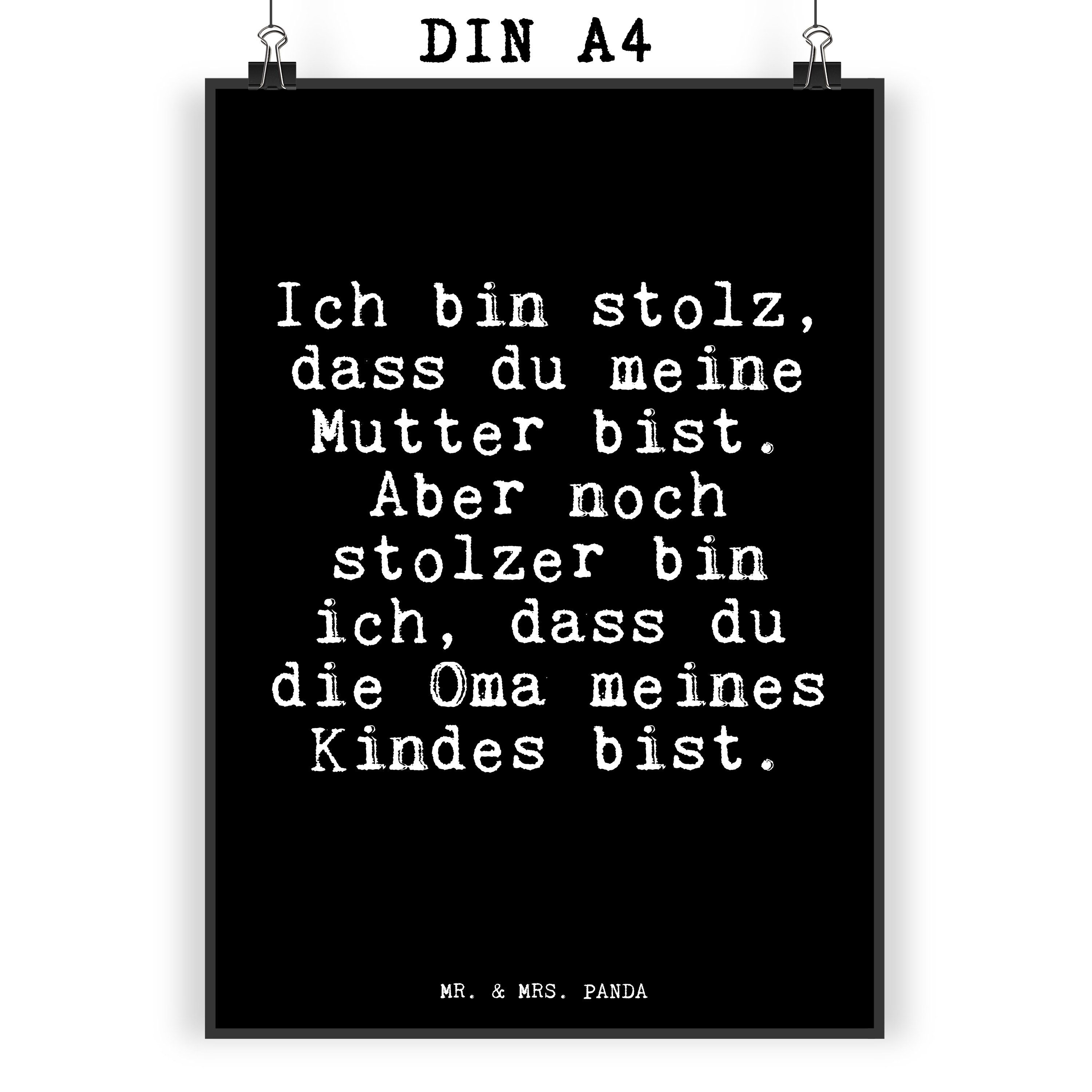 Mr. & Mrs. Panda Poster »Ich bin stolz, dass... Schwarz Geschenk