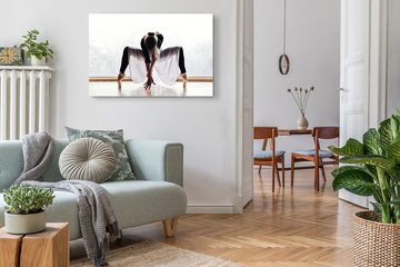 Sinus Art Leinwandbild 120x80cm Wandbild auf Leinwand Ballerina junge Frau Ballett Tänzerin T, (1 St)