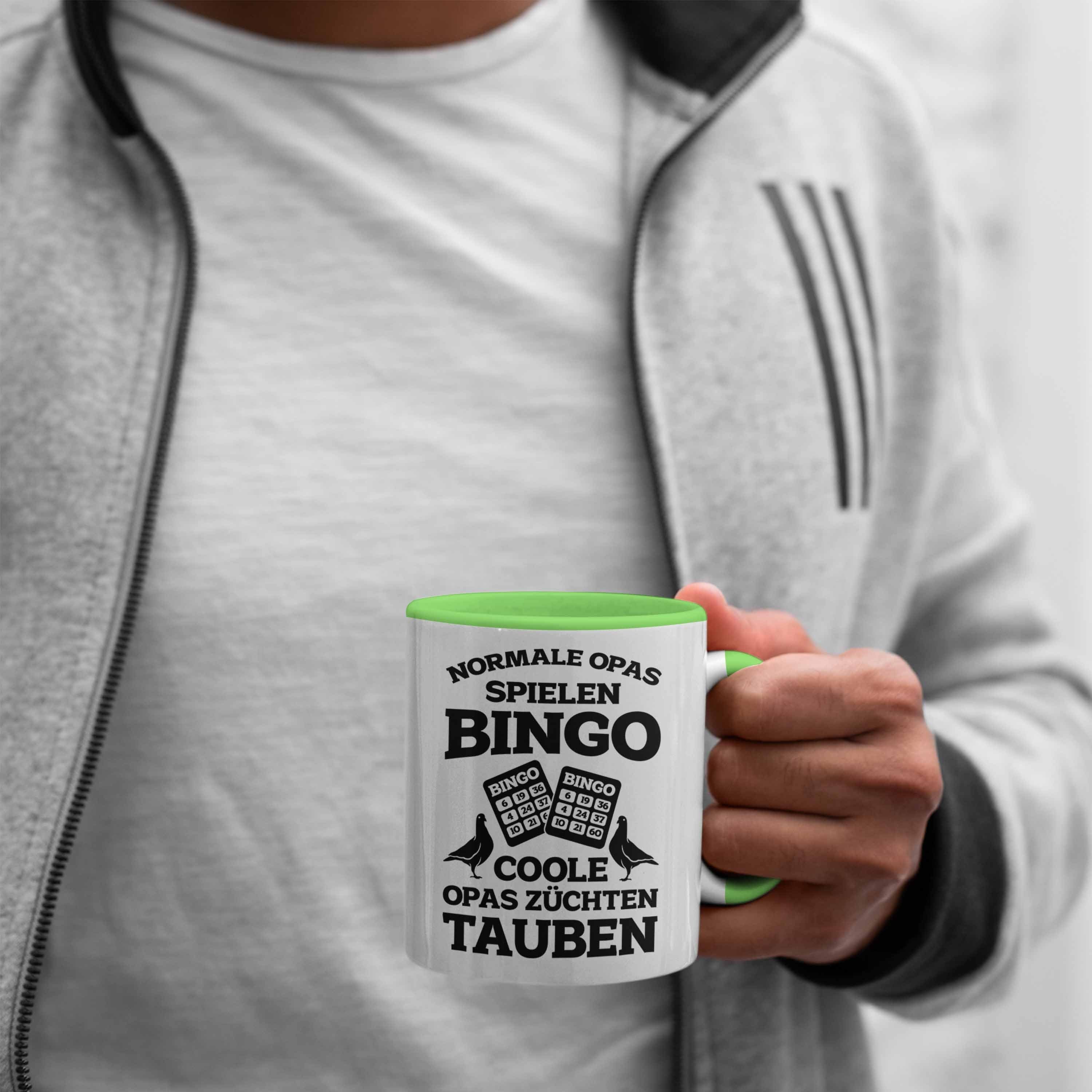 Trendation Tasse Trendation - Taubenzüchter Grün Spruch Taubenbesitzer Opa Geschenkidee Tasse Taubenliebhaber mit Geschenk