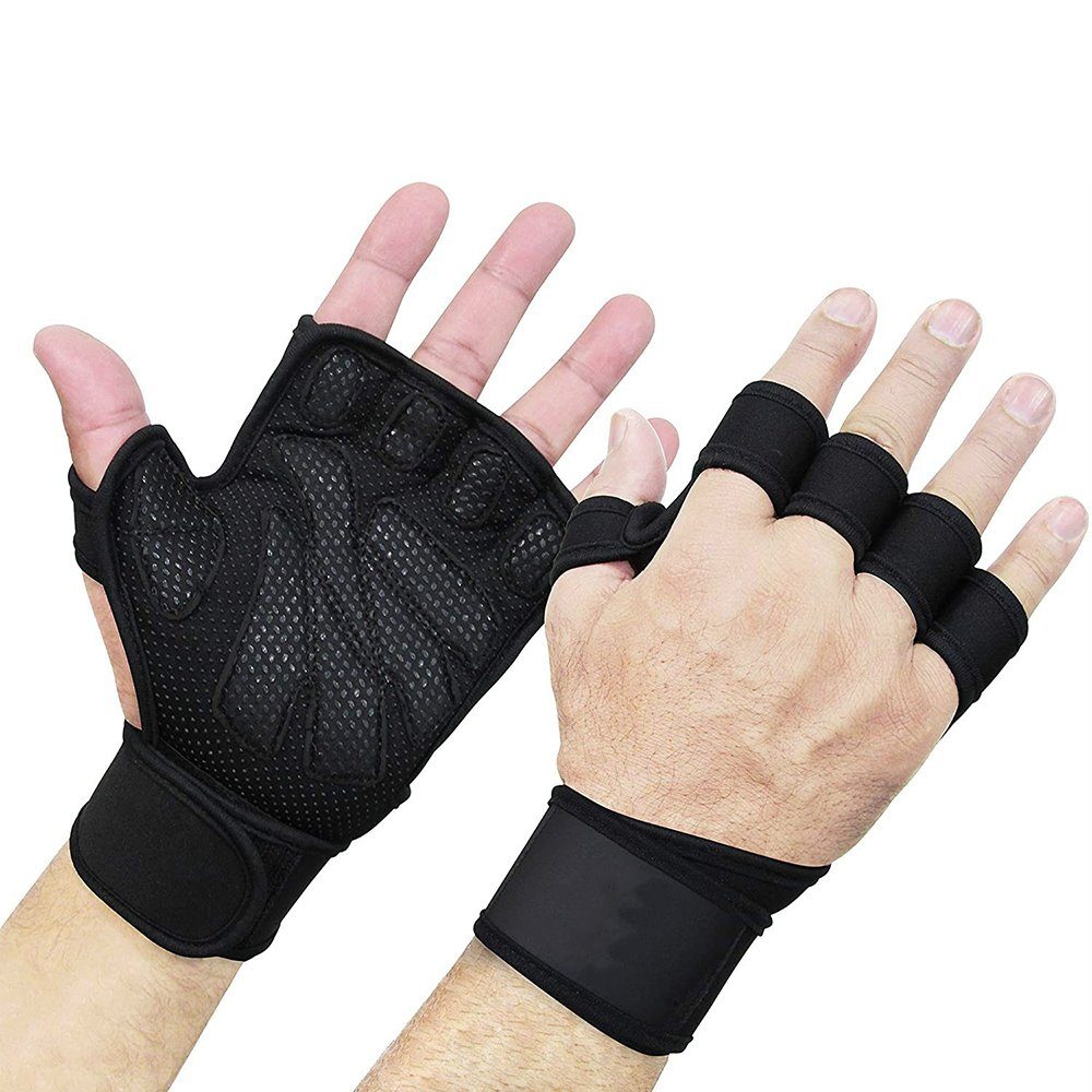 Handschuhe Handschuhe Sporthandschuhe Fingerschlaufen Krafttraining Klimmzüge (Paar) LAPA Fahrradhandschuhe für Atmungsaktiv Trainingshandschuhe Damen HOME mit Herren Fitness
