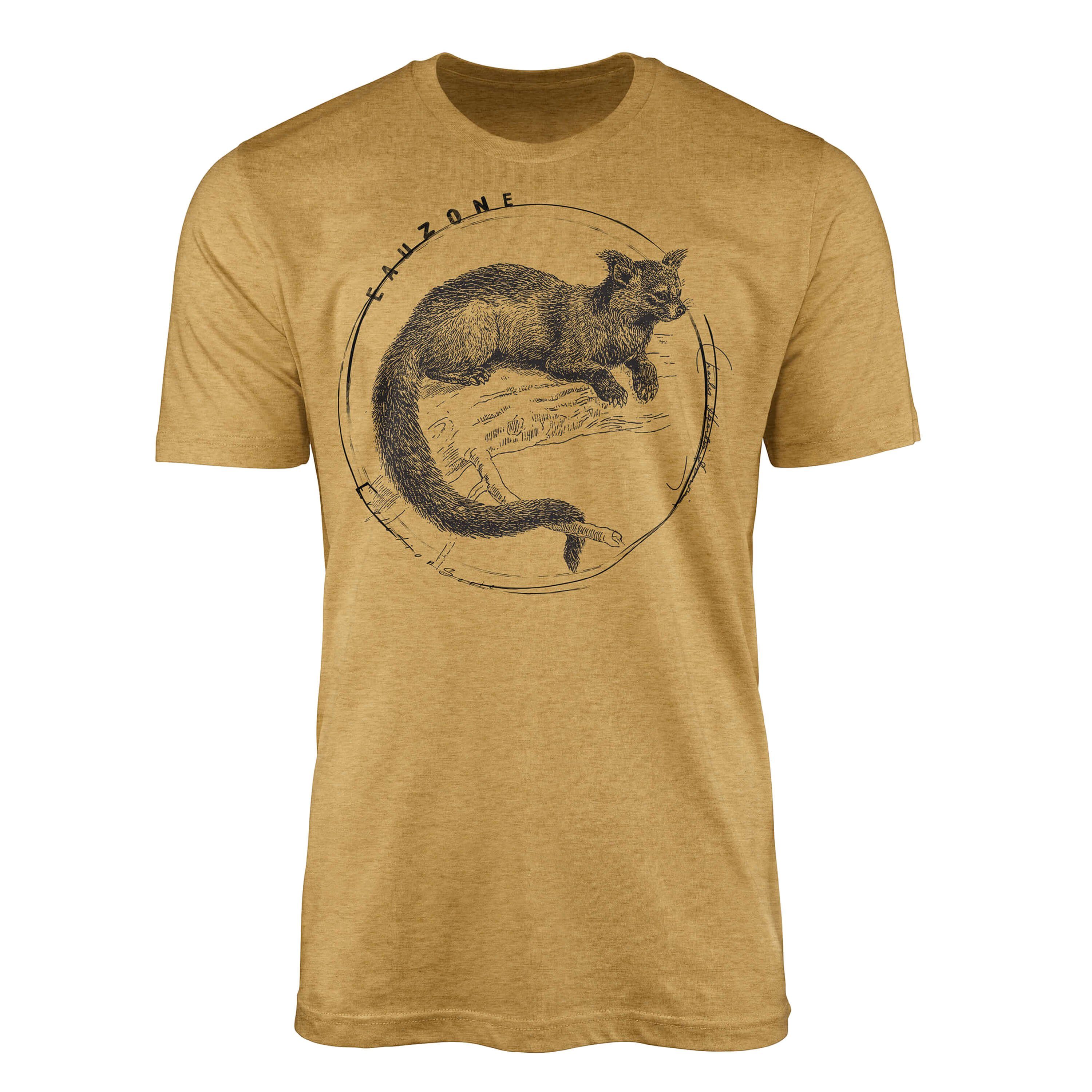 Evolution T-Shirt T-Shirt Antique Gold Marderbär Art Sinus Herren
