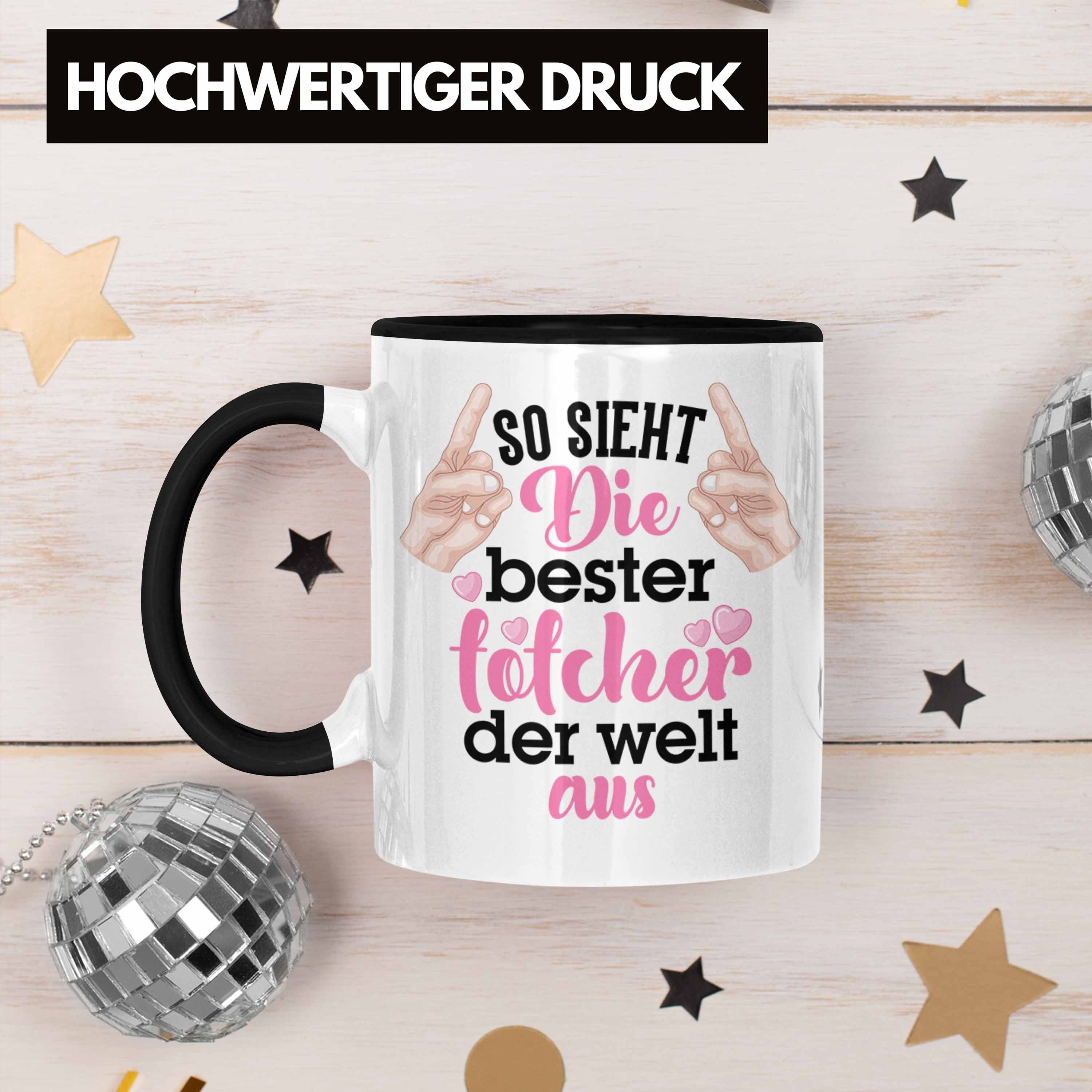 Tochter Geschenk Tasse für Töchter Schwarz Mama Geschenk Kaffeetasse - Spruch Trendation Beste Tasse Tochter Vater Pink Trendation