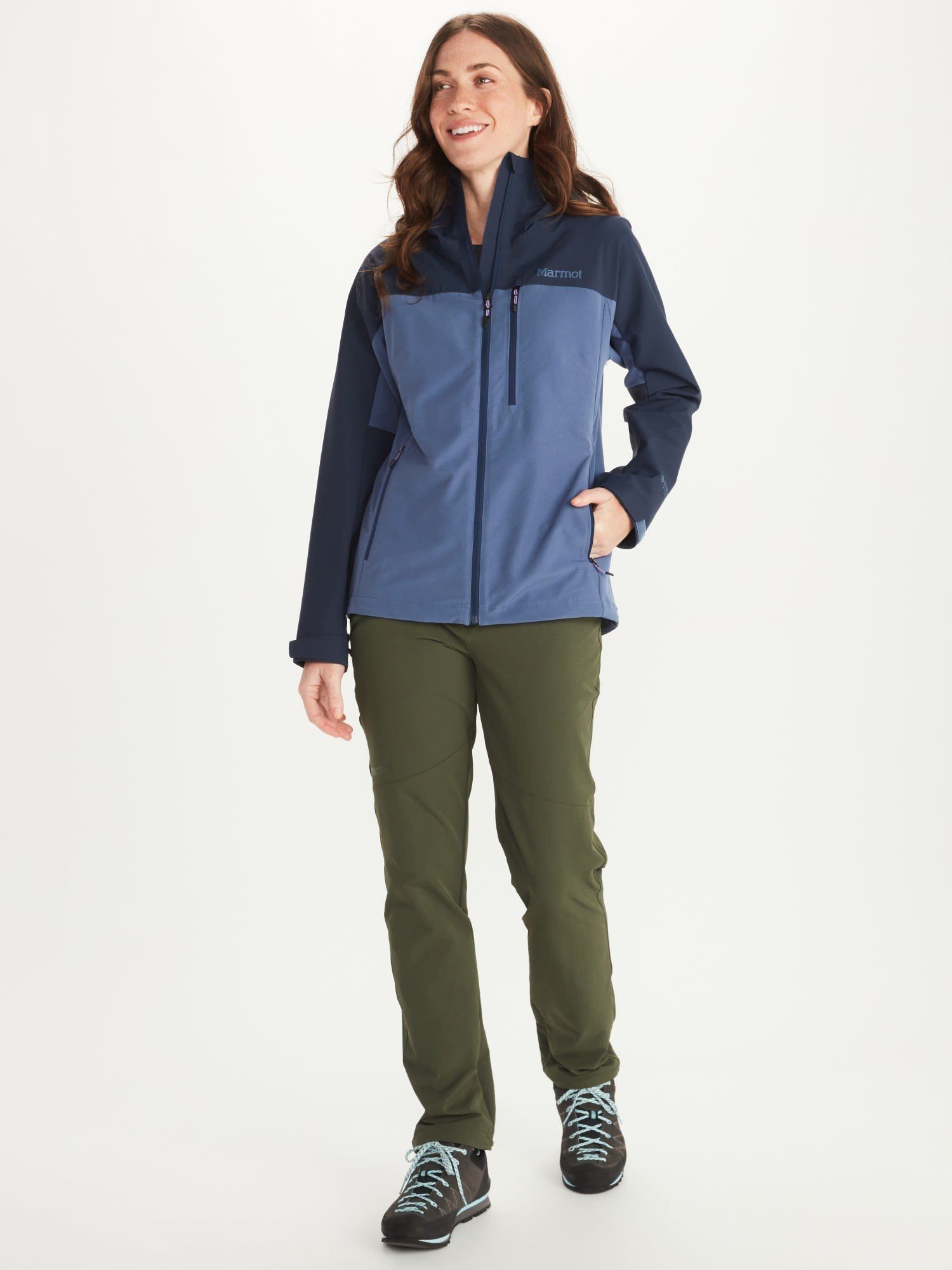 W Navy Rom Marmot Marmot Arctic Softshelljacke Hoody Storm Anorak - Damen