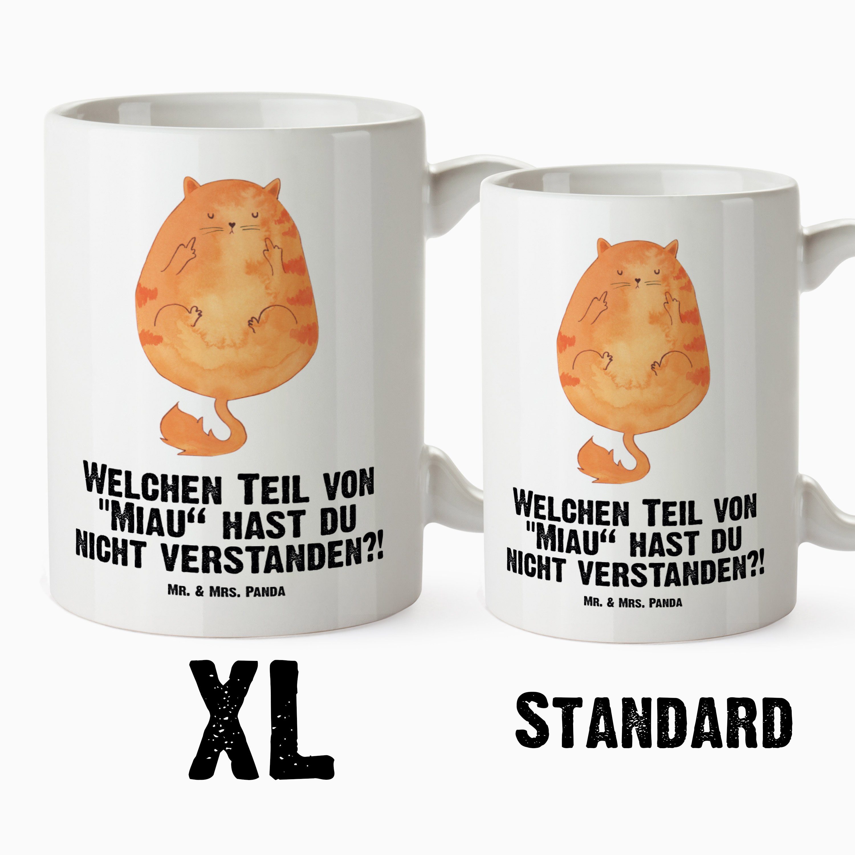 XL Keramik Tasse Mrs. Tasse, Tasse Weiß Mr. Jumbo Mittelfinger Geschenk, & - Panda - Katzens, XL Katze Becher,