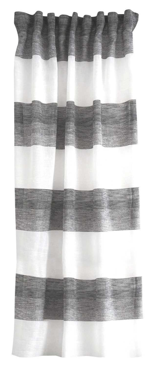 Vorhang LEVANA, Verd. Schlaufen, Grau, L 245 x B 135 cm, verdeckte Schlaufen, halbtransparent