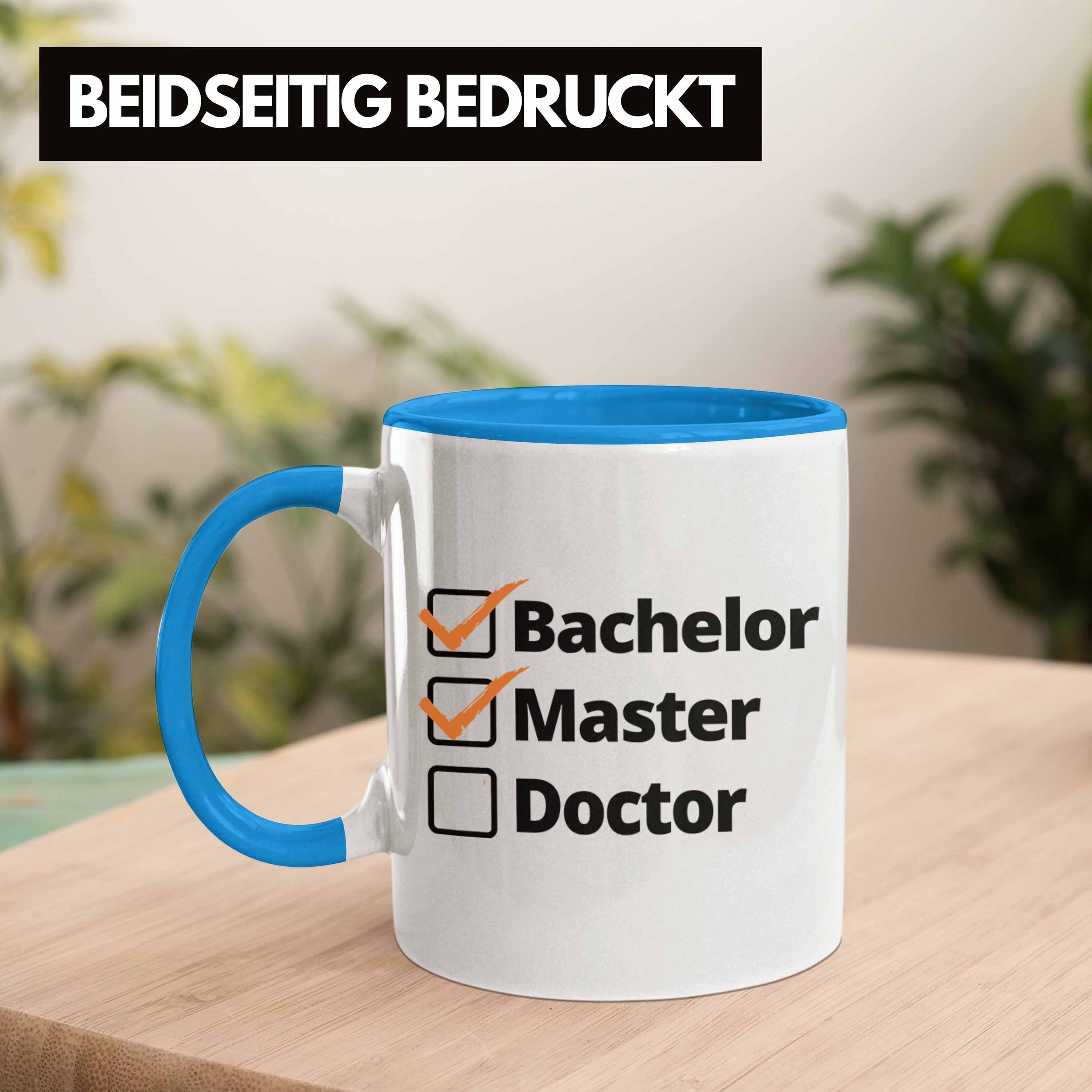 Trendation Tasse Trendation Geschenk Prüfung Abschluss Tasse Graduation - Spruch Bestanden Blau Bachelor Master