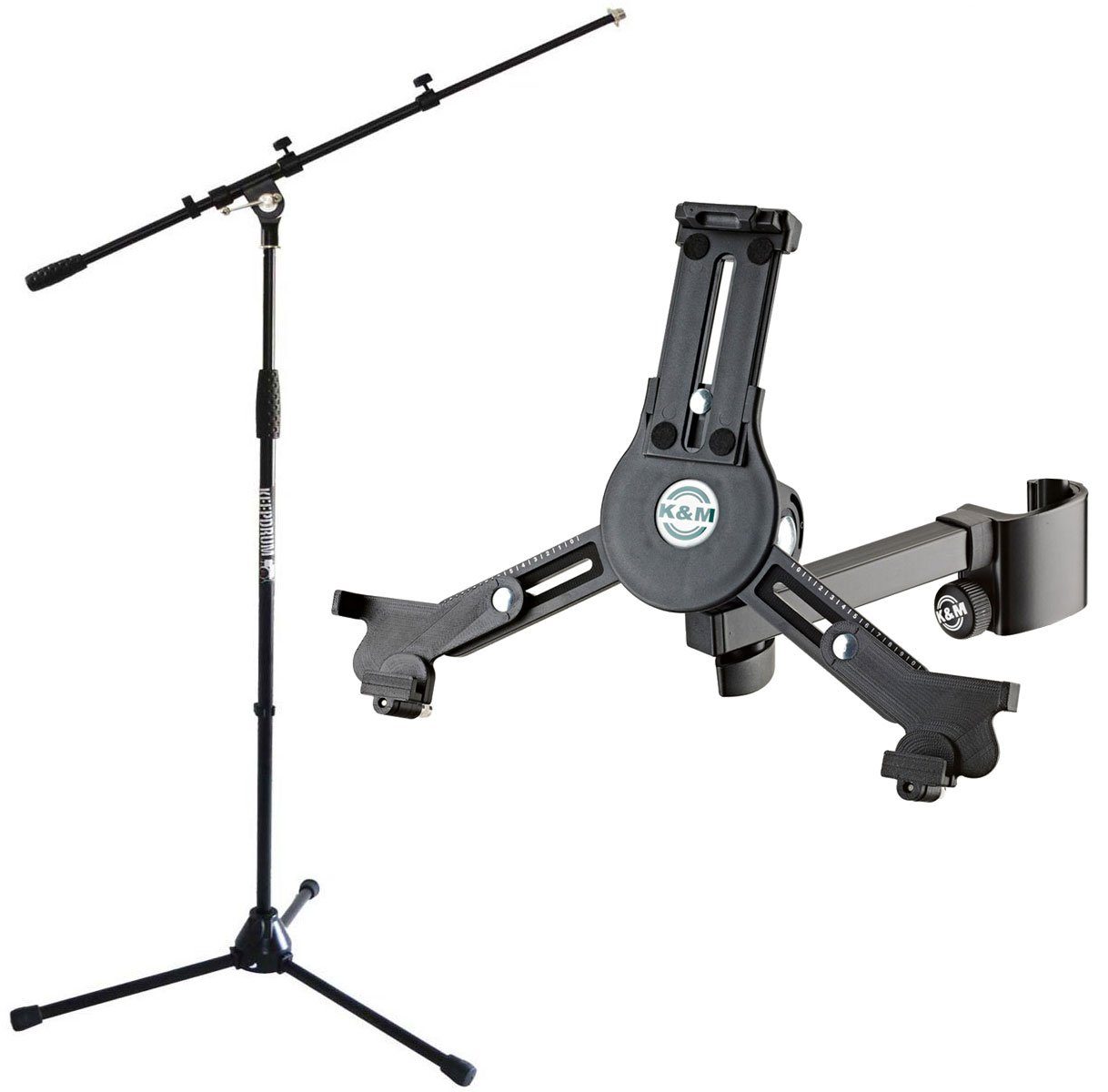 Tablet-Halterung K&M 19791 Tablet-PC-Halter mit Mikrofonständer