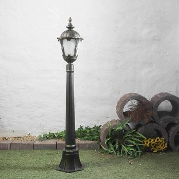 Licht-Erlebnisse Außen-Stehlampe TYBR, ohne Leuchtmittel, Wegeleuchte Antik außen Standleuchte Terrasse Hof Garten Lampe