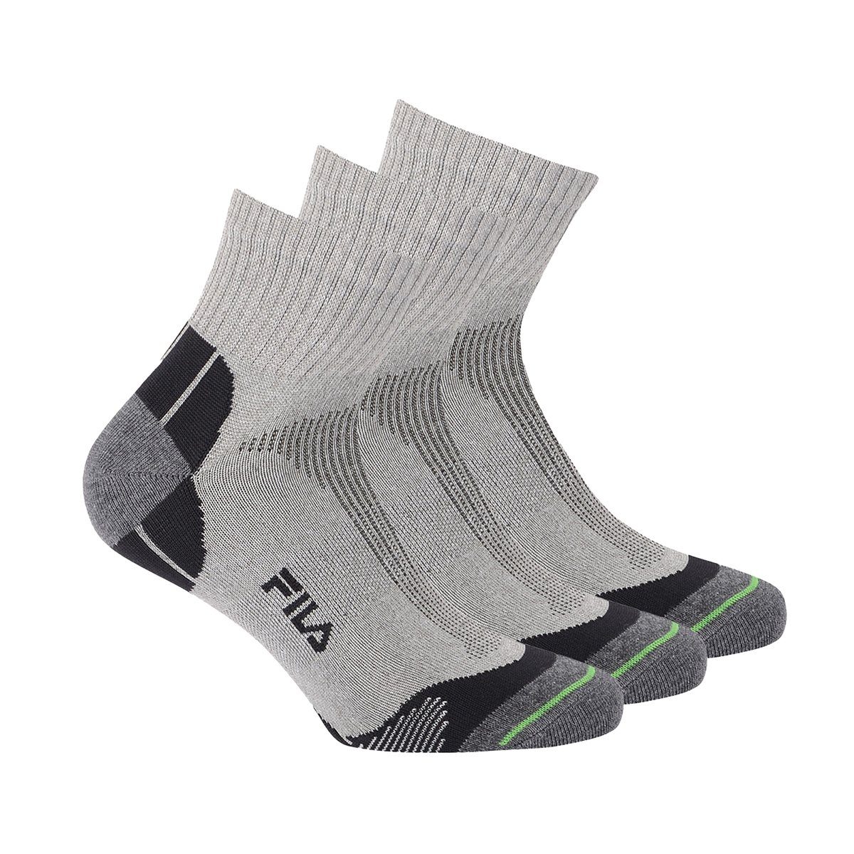 - Fila Paar 3 Sportsocken Multisport Quarter Socken, Grau Unisex