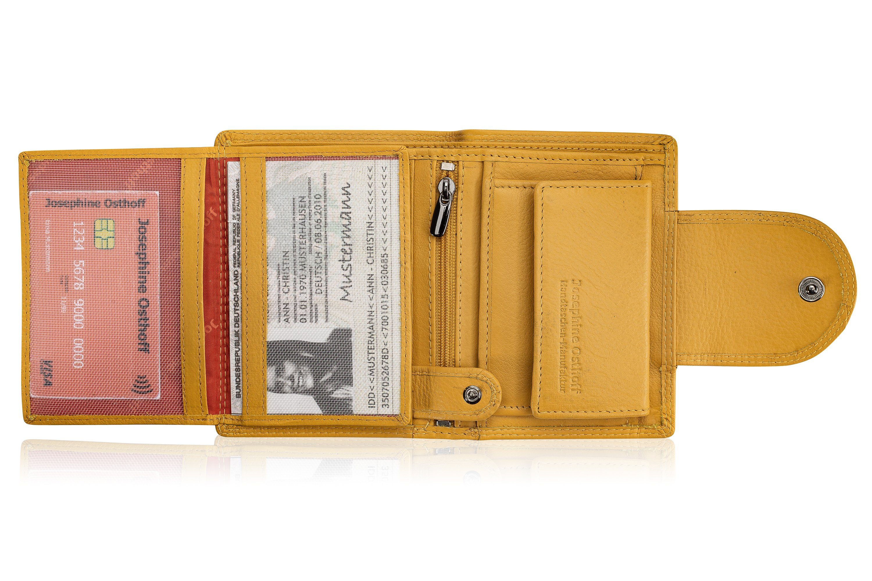 Josephine Osthoff Brieftasche Wiener Minibrieftasche Geldbörse gelb