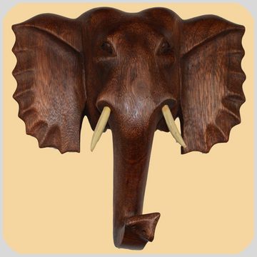 SIMANDRA Wanddekoobjekt Elefant, Holzmaske Glücksbringer
