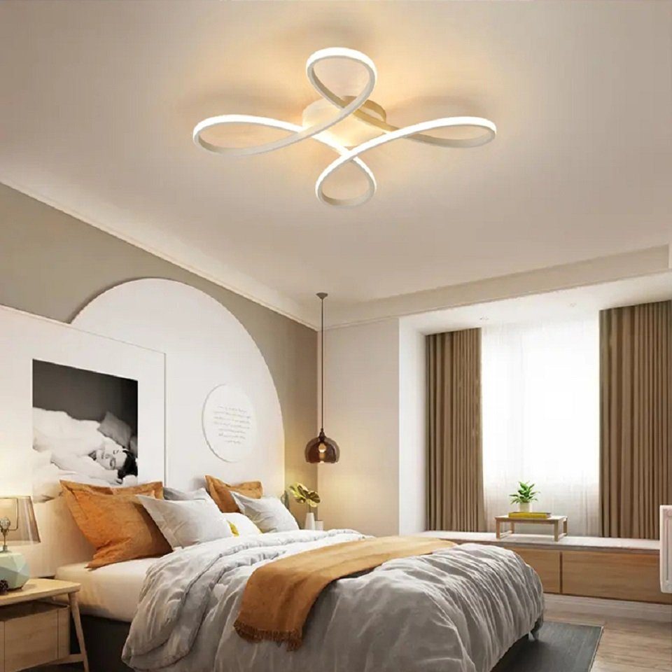 Daskoo Deckenleuchten 44W Modern LED Deckenlampe mit Fernbedienung Dimmbar Wohnzimmer, LED fest integriert, Warmweiß/Neutralweiß/Kaltweiß, Stufenloses Dimmen, LED Deckenleuchte