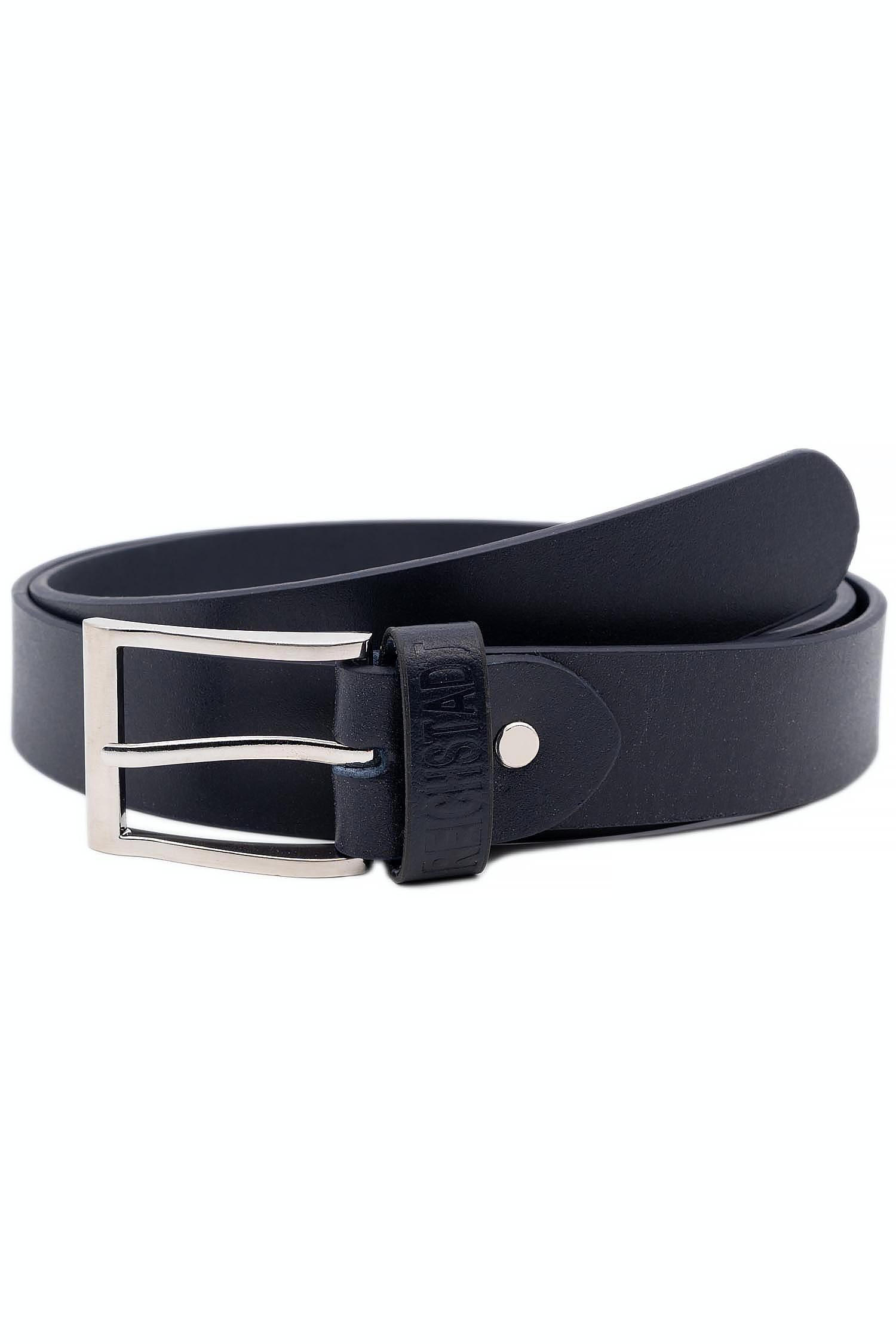 Reichstadt Ledergürtel Herren Business Gürtel 25RS059 (1-St) Silberfarbene Schnalle mit abgerundeten Ecken