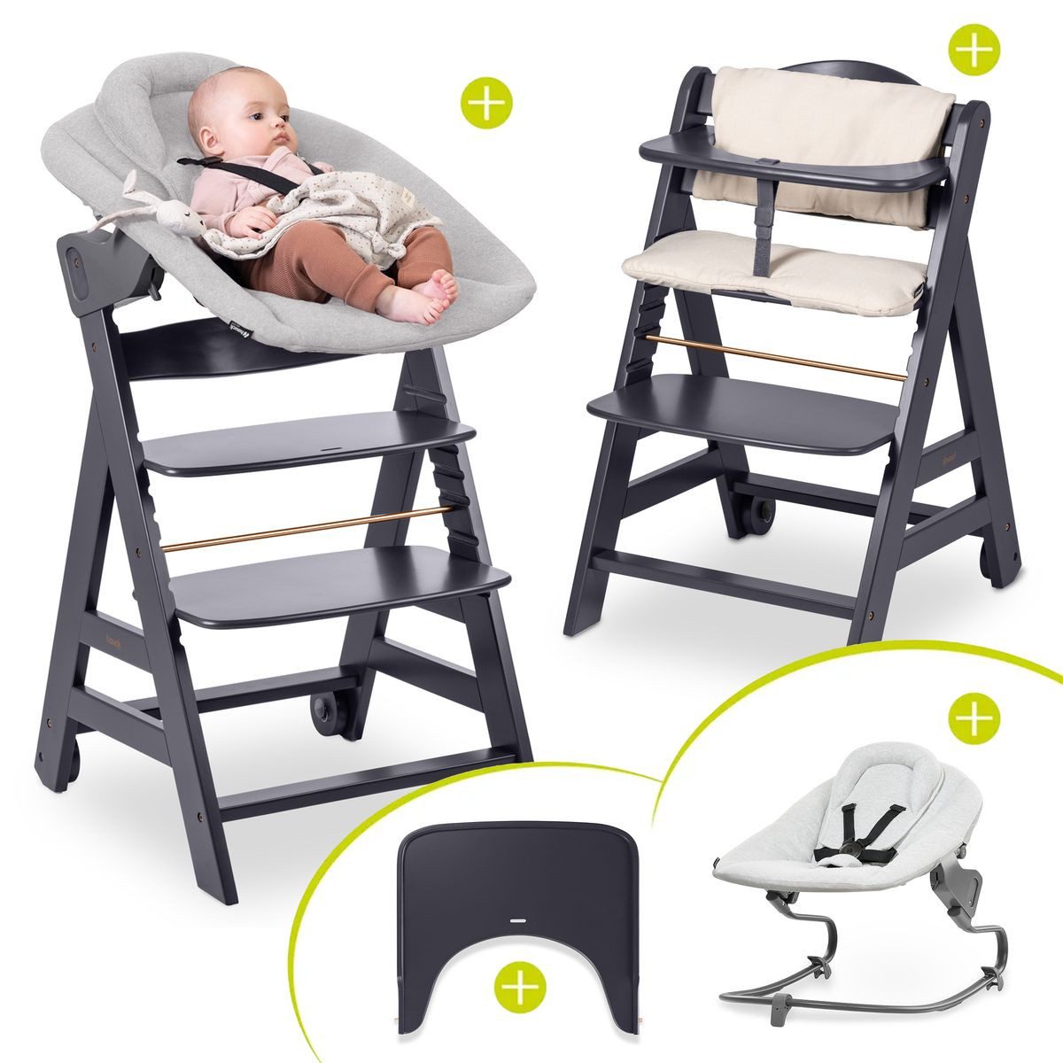Hochstuhl Beta Plus Dark Grey - Newborn Set Premium