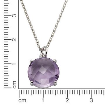 Zeeme Kette mit Anhänger 925 Sterling Silber Amethyst