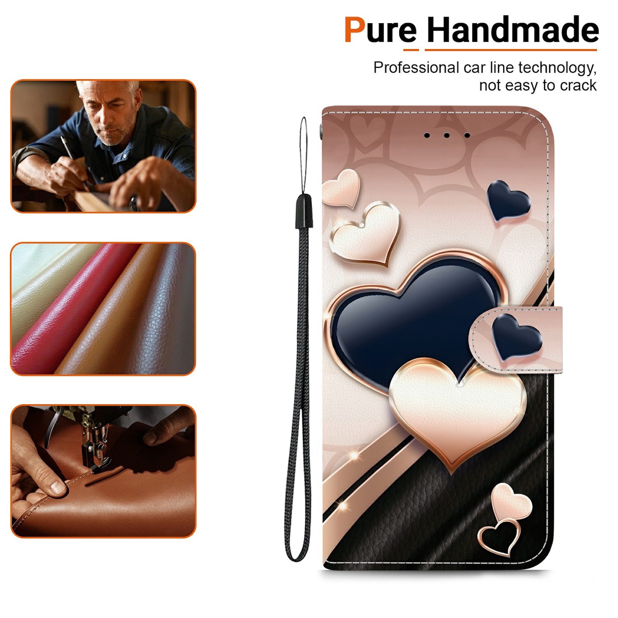 Wigento Handyhülle Booktasche Kunstleder Xiaomi 17T Pro Klapphülle Kartenfach Motiv 9 6,83 Zoll, Magnetverschluss, Standfunktion, Kartenfach – Bild 3 von 5