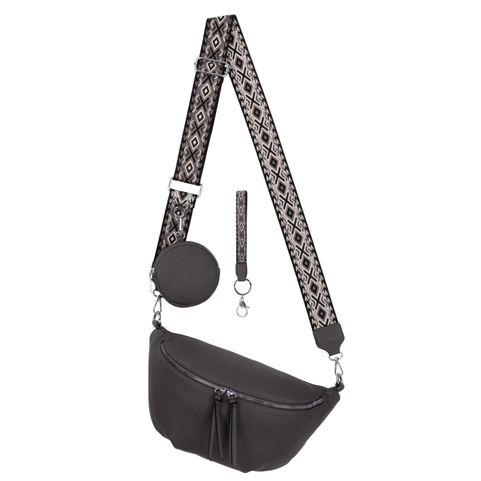 Gürteltasche Bauchtasche Umhängetasche Crossbody-Bag Kunstleder Italy-Design