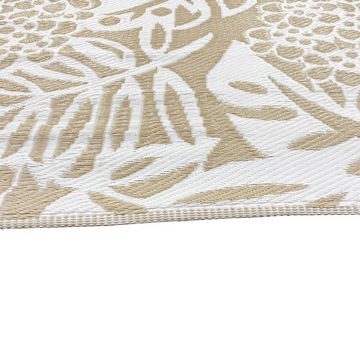 Outdoorteppich Outdoor-Teppich mit tropischem Flair in beige, TeppichHome24, Rechteckig, Höhe: 5 mm