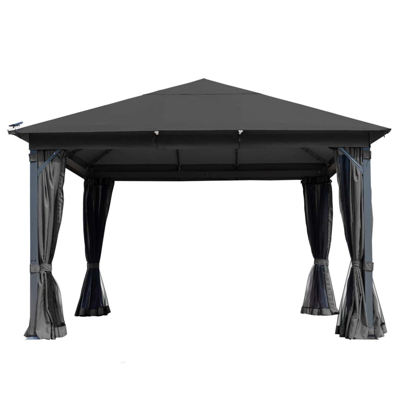 BRAST Pavillon Aluminium Infinity 4x4m viele Modelle & Farben inkl. Moskitonetz, wahlweise mit LEDs wasserdicht, stabil, UV-Schutz