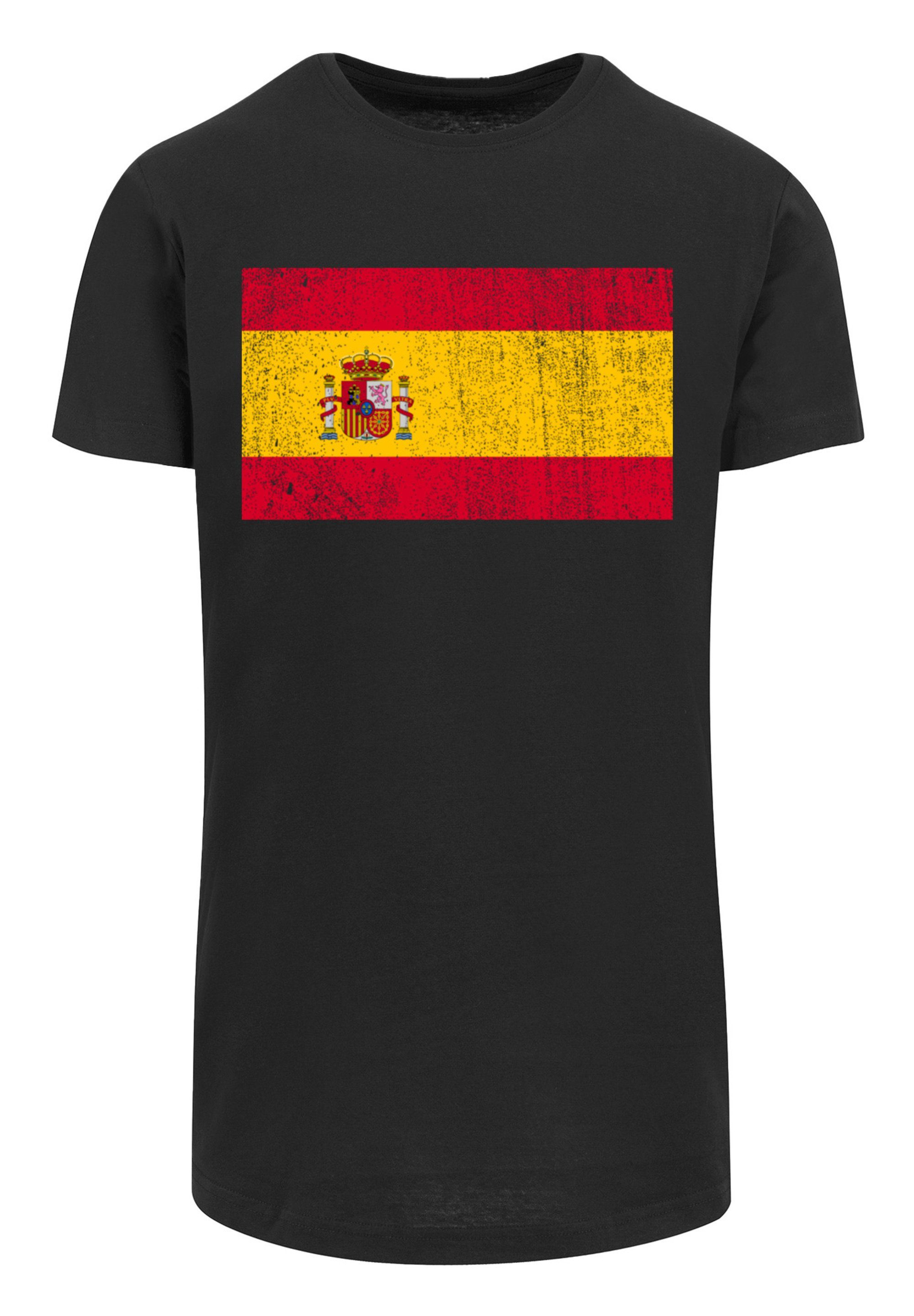 F4NT4STIC Spain Print schwarz T-Shirt Spanien distressed Flagge