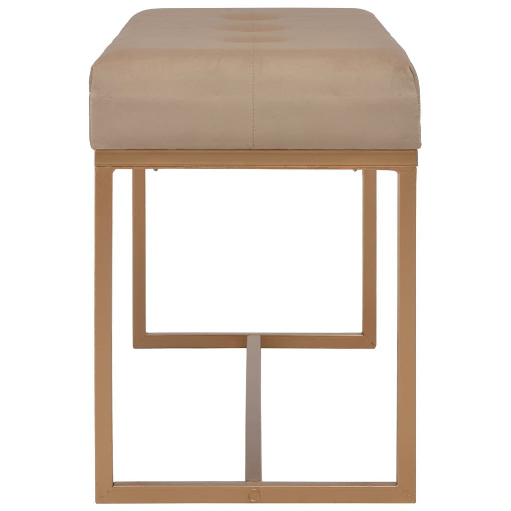 furnicato Truhenbank Samt-Bank 80 x 36 x 45 cm in Beige und Golden