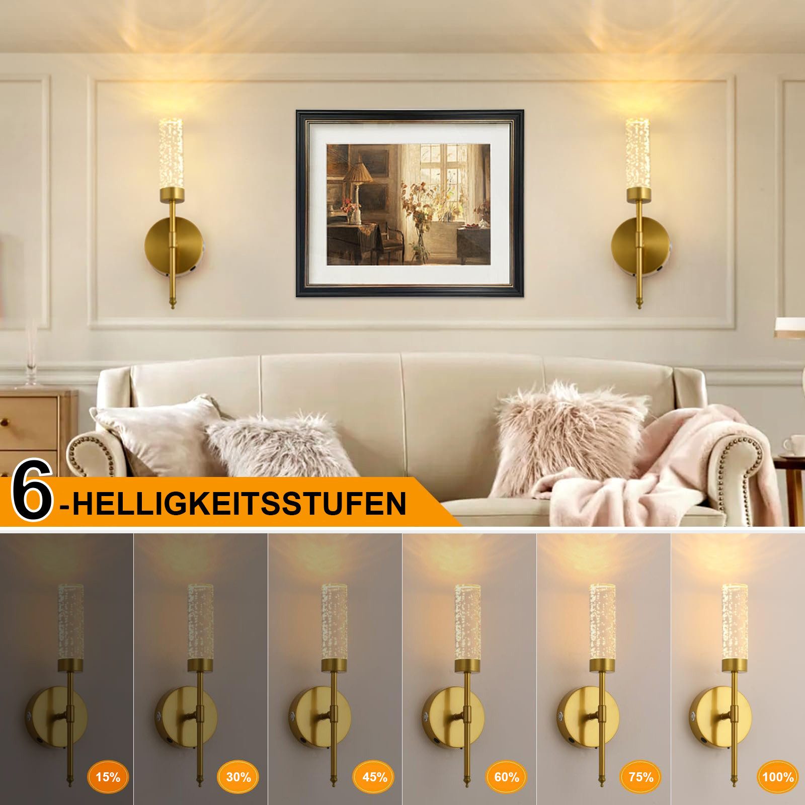 MUPOO LED Wandleuchte Kabellose Akku Wandleuchte mit Fernbedienung, 3 Farbt günstig online kaufen