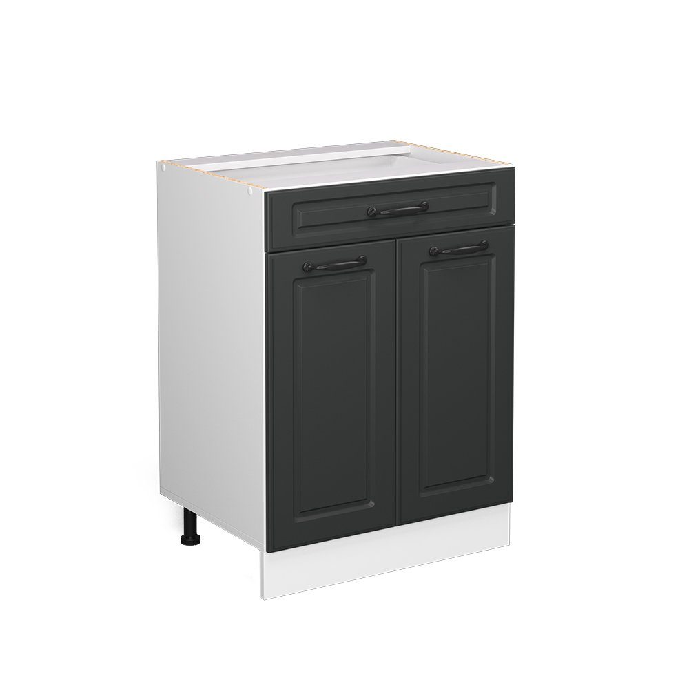 Vicco Unterschrank R-Line, Anthrazit Landhaus/Weiß, 60cm, Schublade, ohne Arbeitsplatte (1-St)