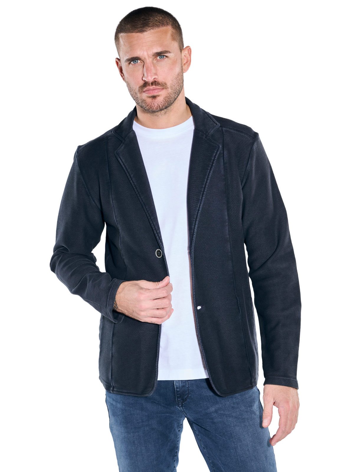 emilio adani Sweatshirt Herren Sakko aus Sweatmaterial, Saphirblau