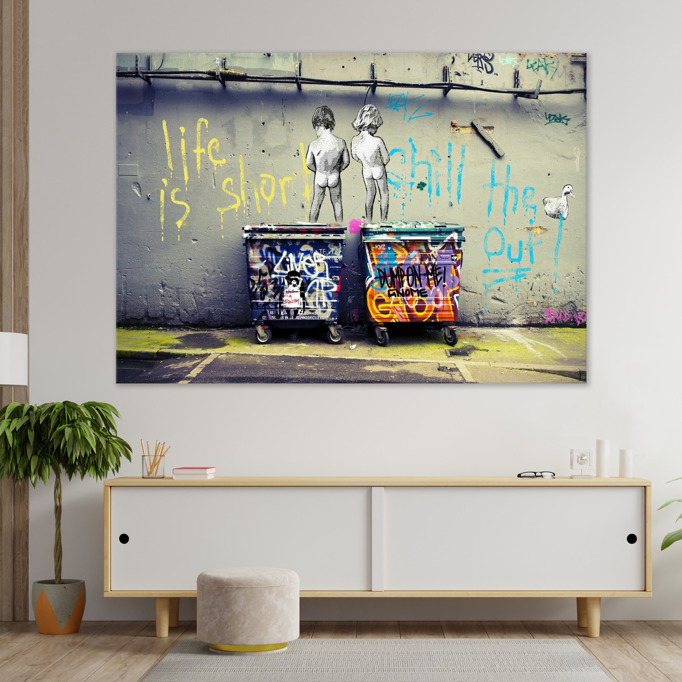 Leinwando Gemälde Banksy Bilder Leinwand Life günstig online kaufen