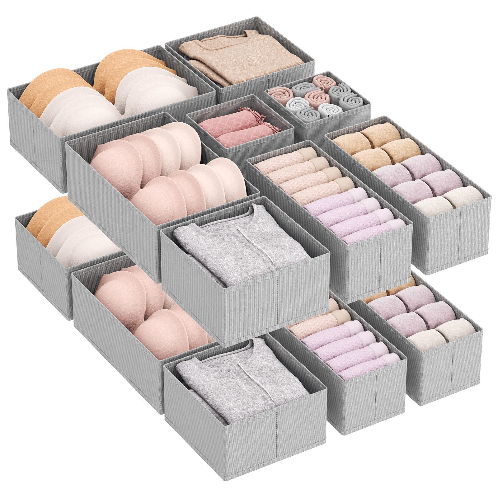 Lifewit Aufbewahrungsdose Schubladen Organizer, Schrank Schubladen Ordnungssystem (16 St)