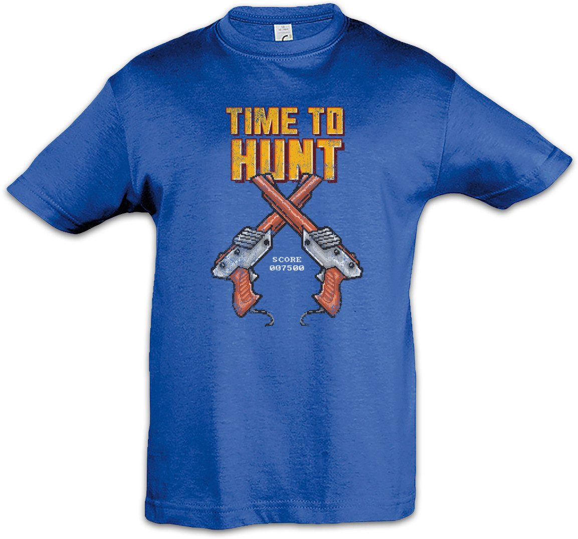 Print-Shirt Pixel Time To Hunt Kinder T-Shirt Retro Duck Shooter Gun Pistol Game
