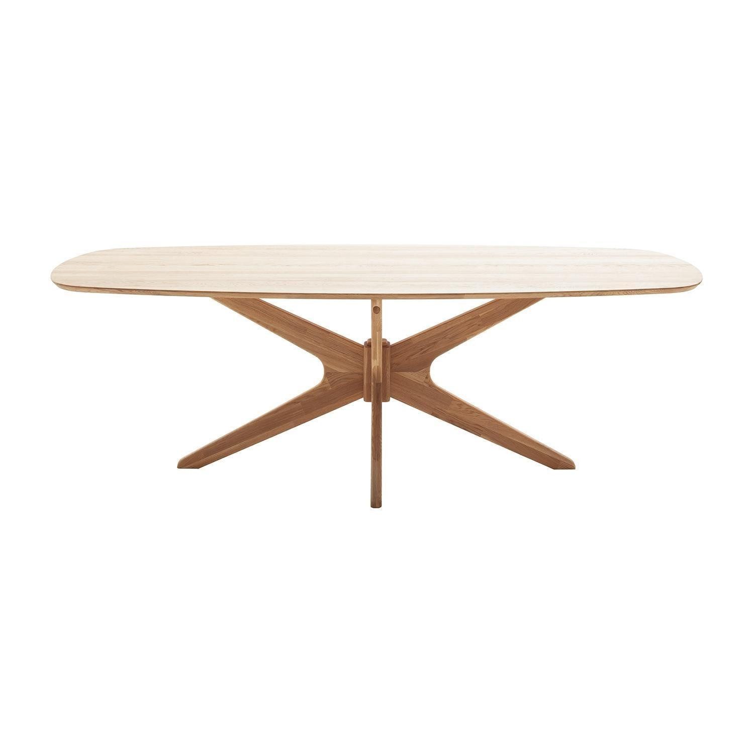 MCA furniture Esstisch JEFFERSON, Braun, Weiß, Eichenholz massiv, Wildeichenholz massiv, B 200 x H 75 x T 100 cm