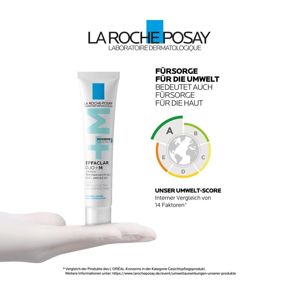La Roche-Posay Gesichtspflege Effaclar Duo+M 40 ml – Anti-Akne Pflege gegen Pickel & Mitesser Anti-Rückfall-Effekt, Mit Salicylsäure & LHA, Niacinamid