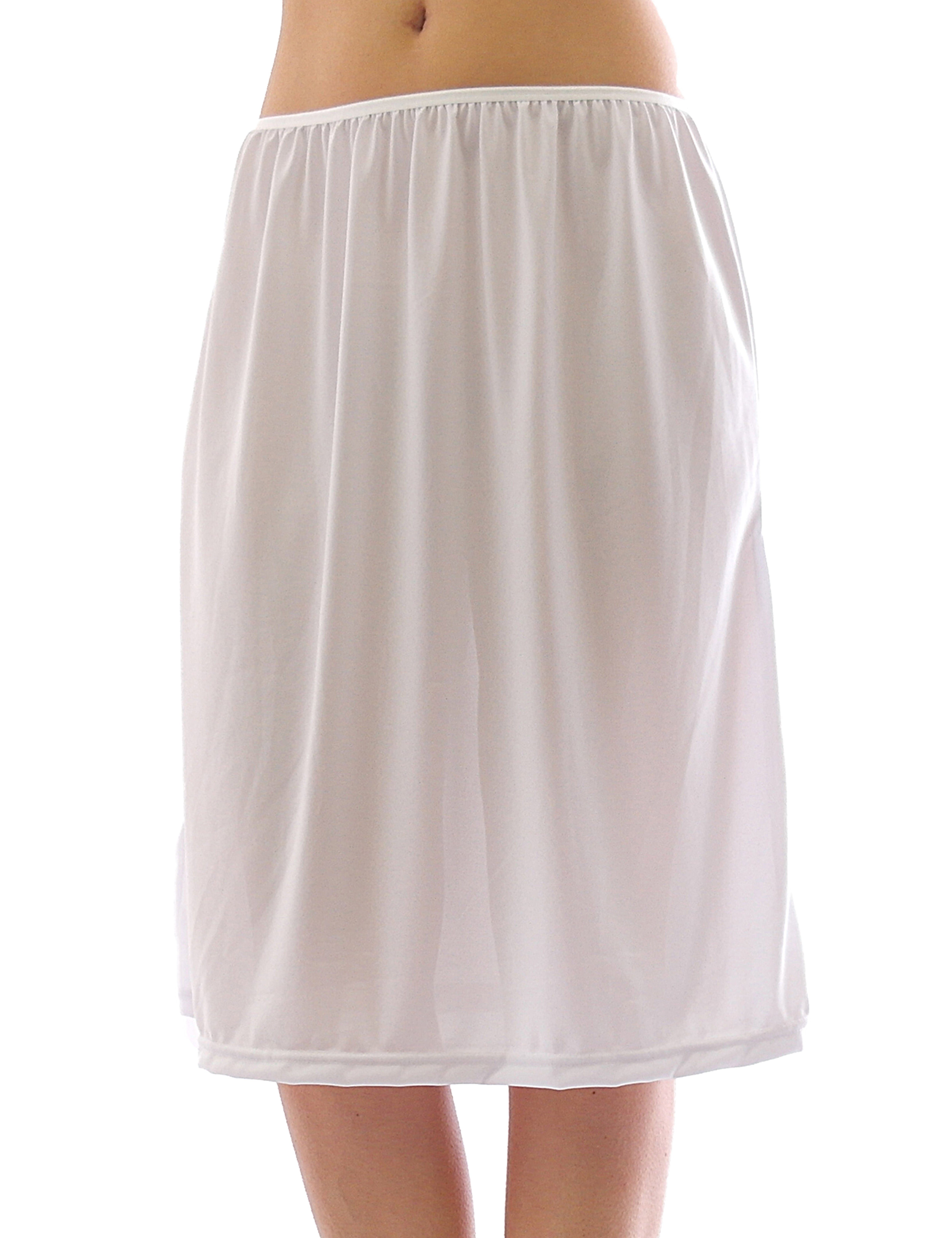 Unterrock Maxi Unterrock Gummibund Falten Rock Maxirock lang Skirt Unterwäsche