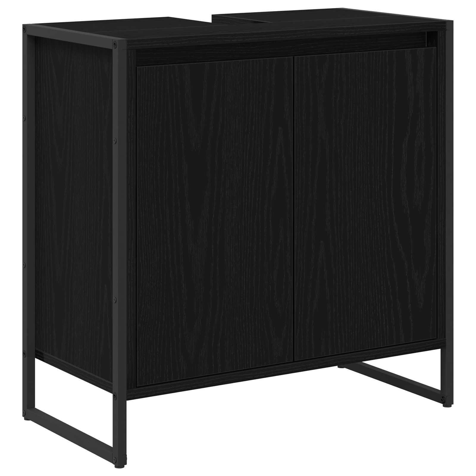 vidaXL Badezimmerspiegelschrank Badezimmerschrank Schwarz Eichen-Optik 60 x 30 x 60 cm (1-St)