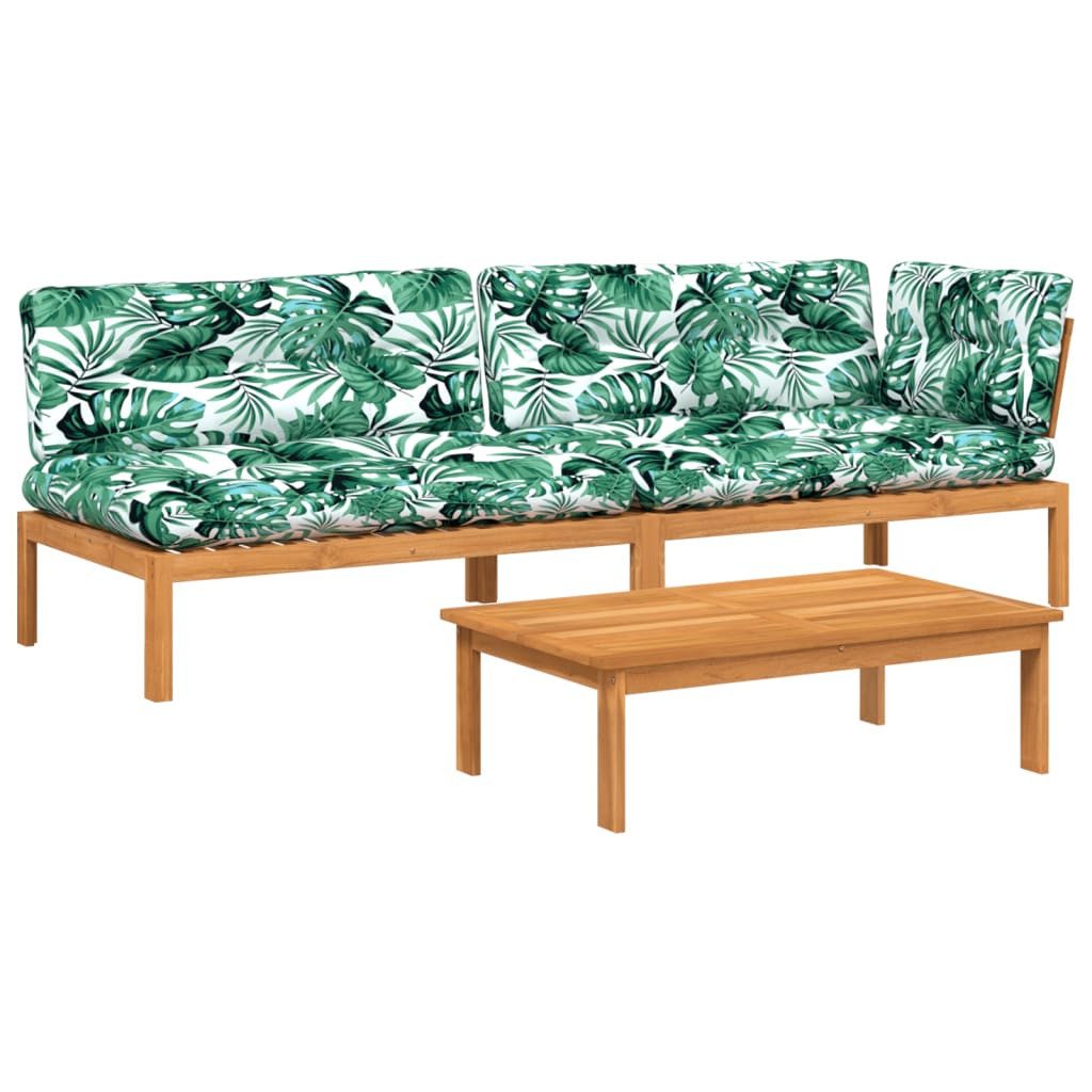 vidaXL Loungesofa 3-tlg. Garten-Sofagarnitur aus Paletten mit Kissen nholz, 1 Teile