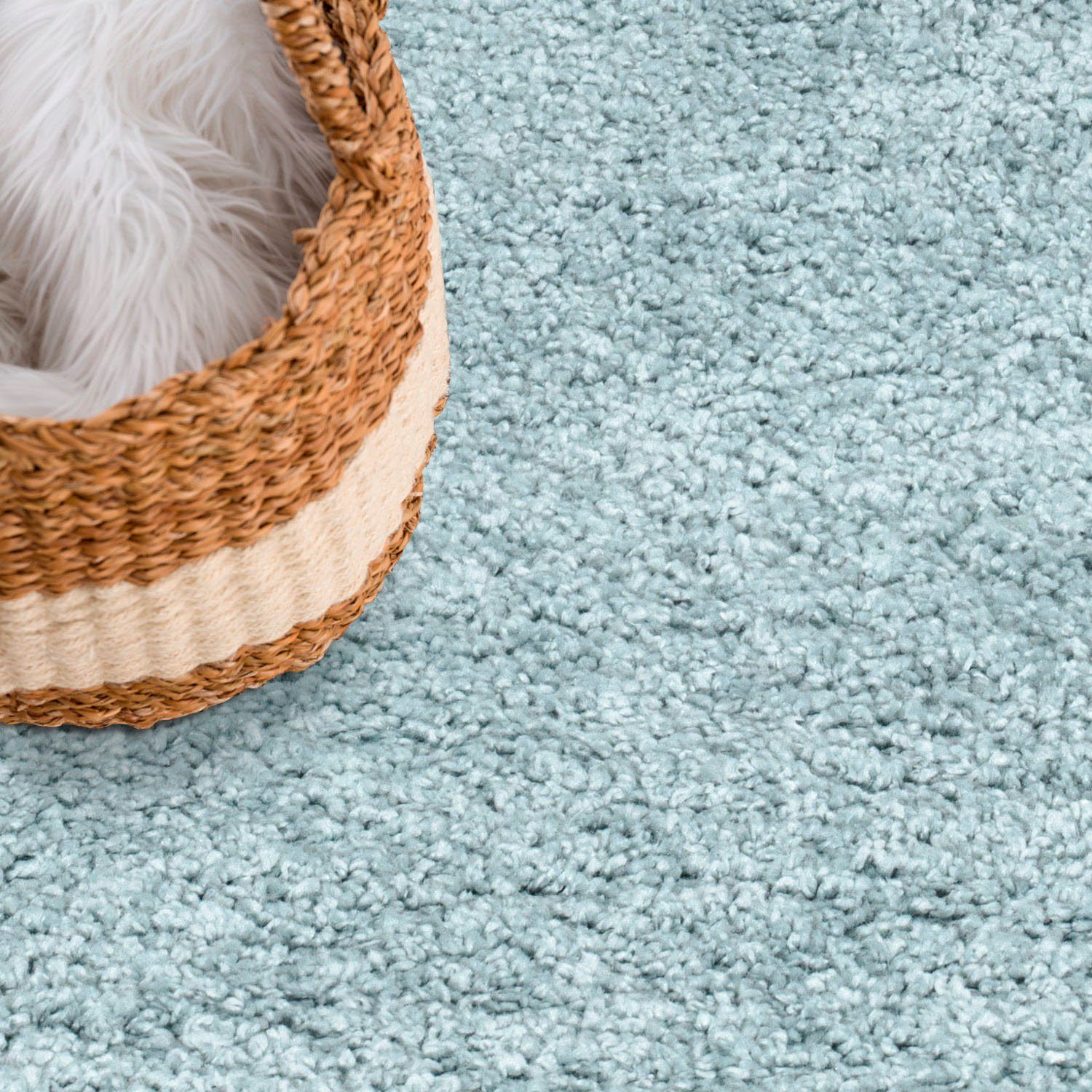 Carpet City Hochflor-Teppich City Shaggy, rund, Höhe: 30 mm, Teppich Langflor, Uni, Shaggy, flauschig-weich