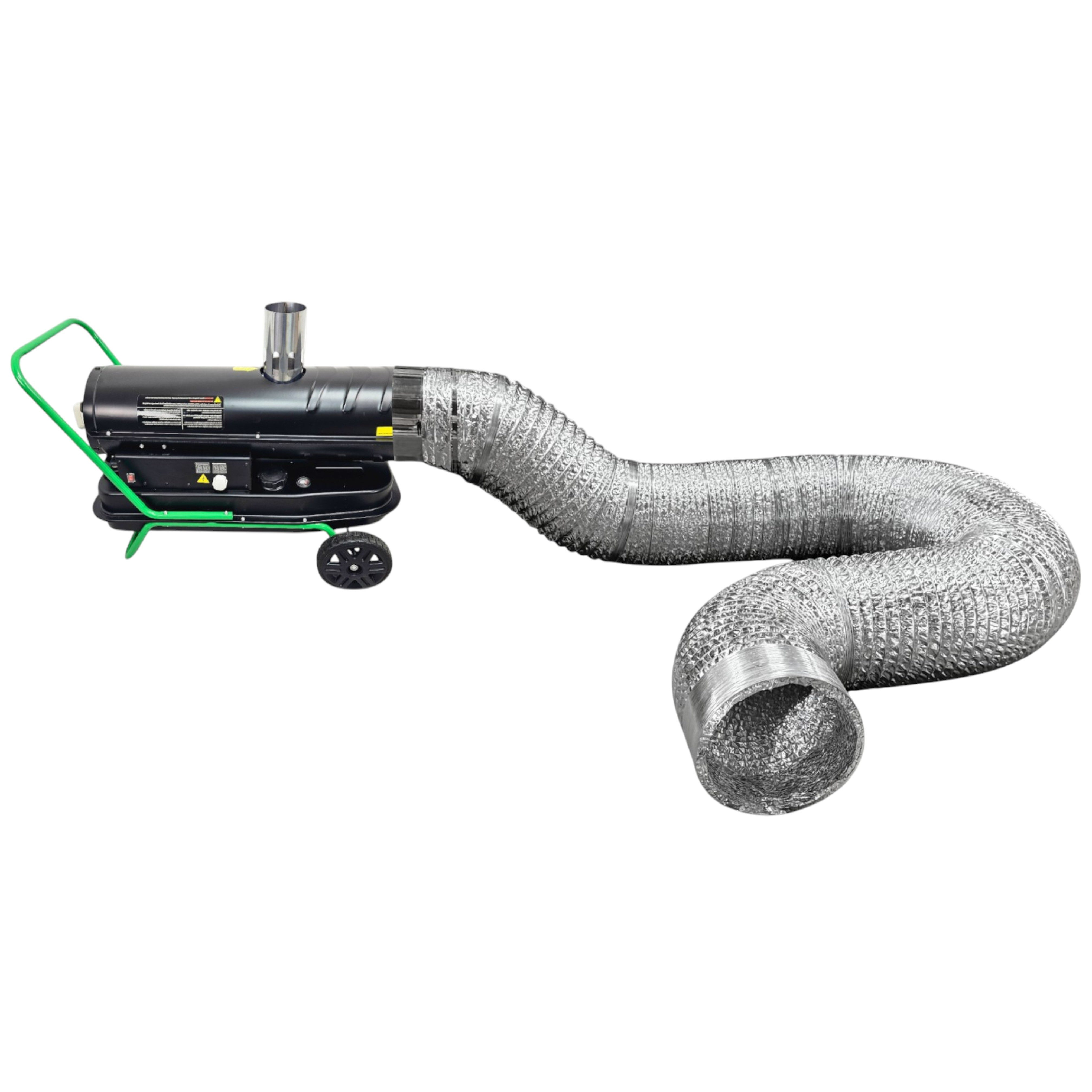 DeTec. Heizgerät ViMa24 ind. Heizkanone VM-30Di Heizgebläse 30kW inkl. 10m Schlauch, Industrieheizer mit 56l Tank und Abgasrohr Heizlüfter 30000W